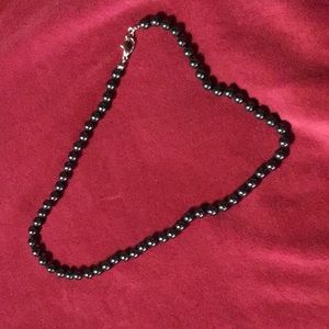 Vintage Hematite pearls semi precious